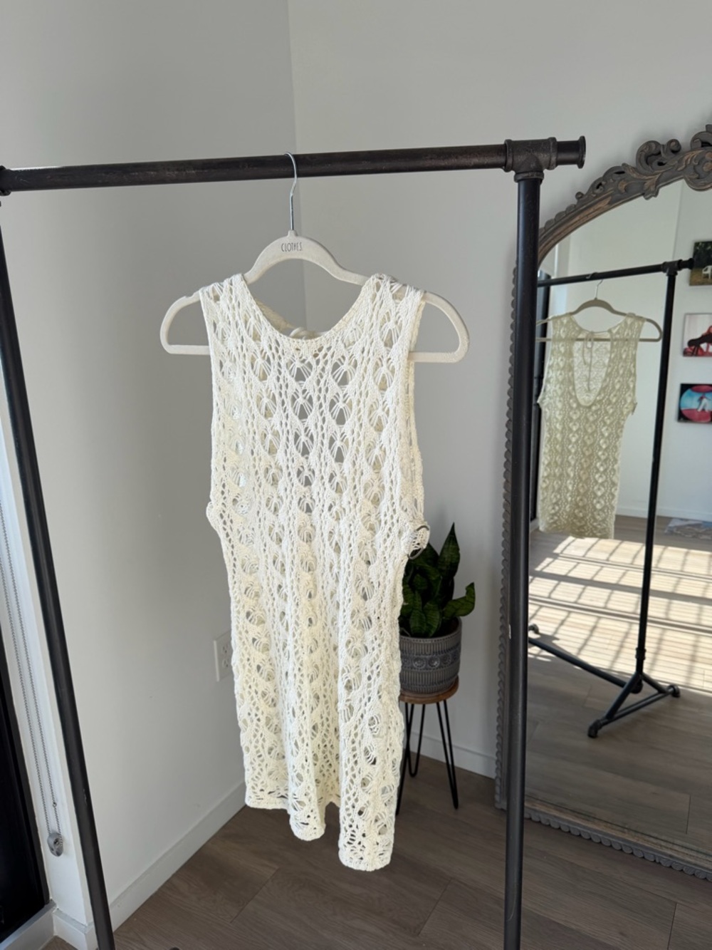 Peppermayo Cream Crochet Swim Coverup